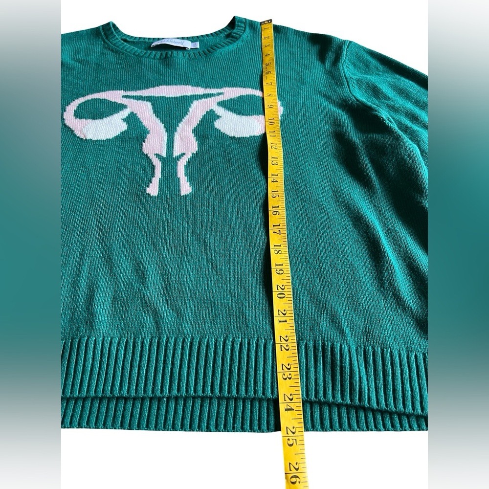 Rachel Antonoff $275 Cashmere-Wool Reproductive System Sweater Emerald 2X - Picture 5 of 8